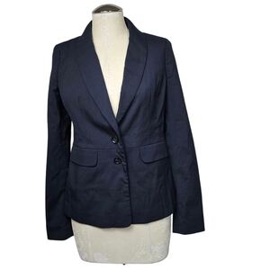 Ann Taylor Blue 2 Button Down V Neck Blazer 0